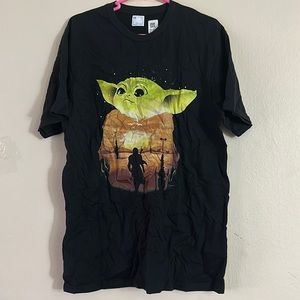 Men's Baby Yoda Sunset  Short Sleeve T-Shirt